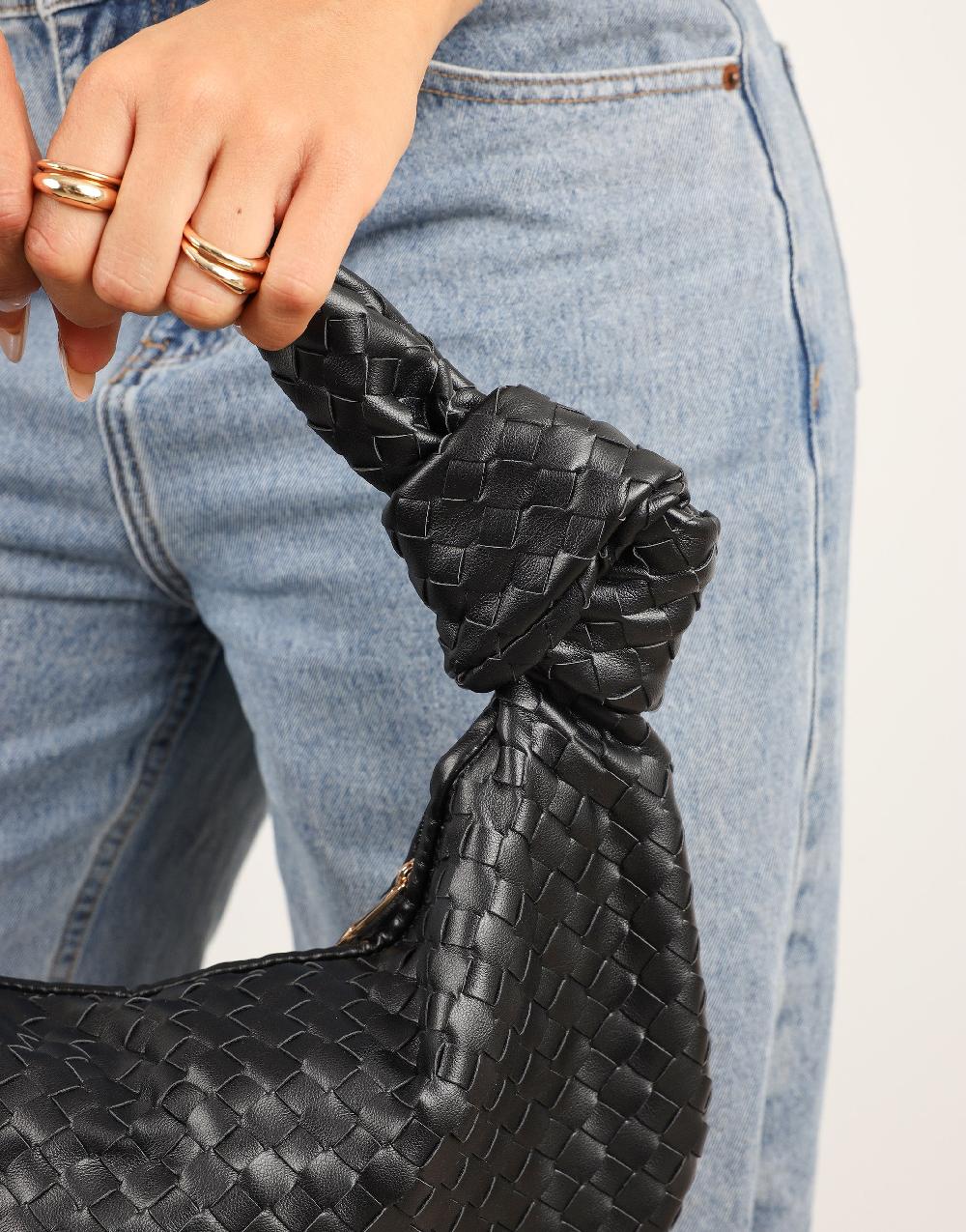 Simmi Woven Black Bag