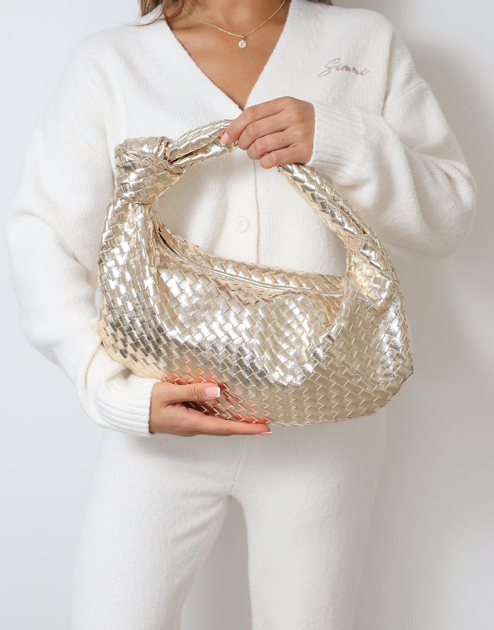 simmi Woven Gold Bag