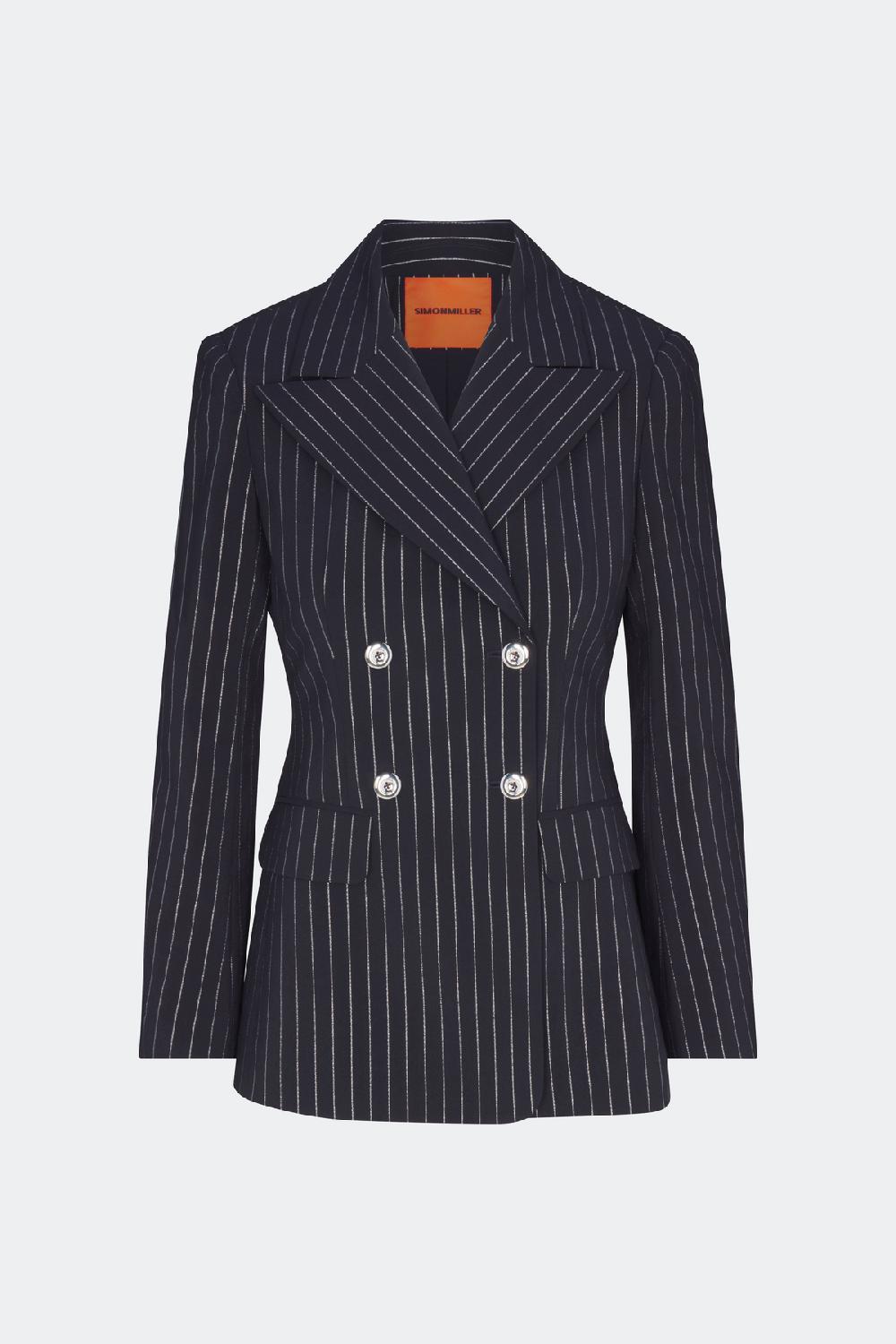 simon miller anouk pinstripe blazer NAVY METALLIC PINSTRIPE