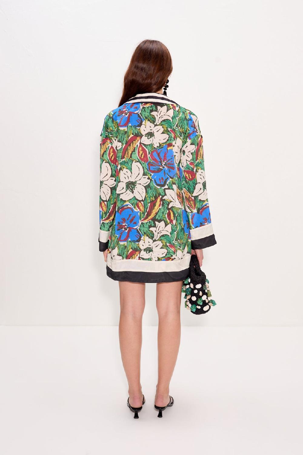 Simon Miller Diaz Mini Dress Tropical Floral Print Combo