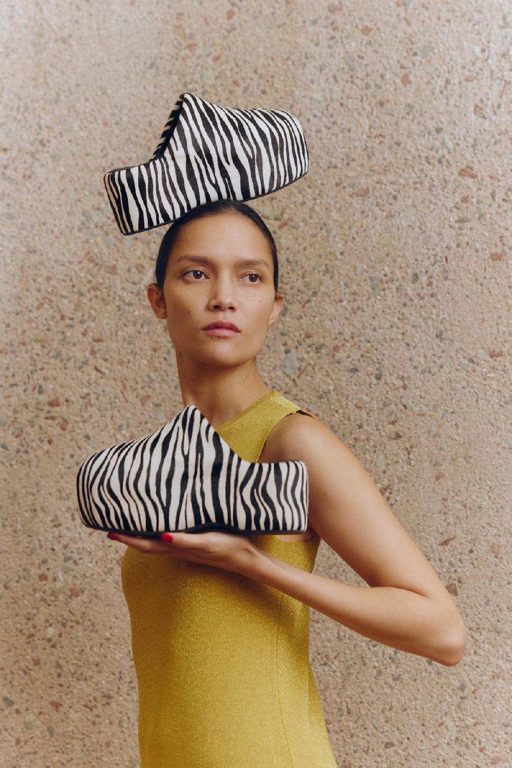 Simon Miller Haircalf Platform Bubble Clog ZEBRA TRIP