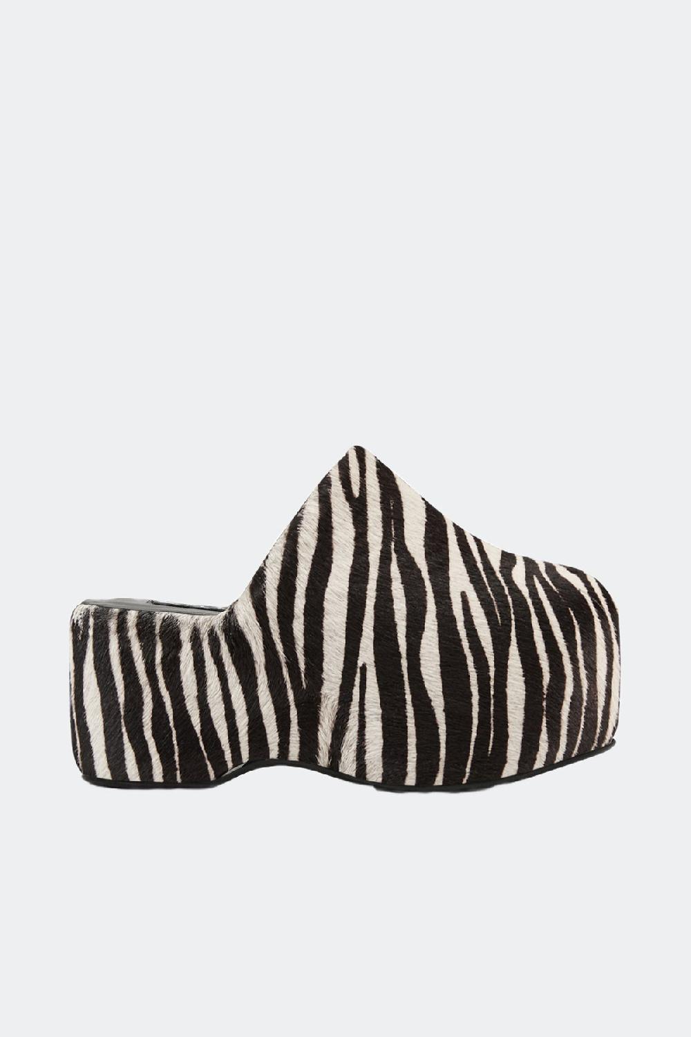 simon miller haircalf platform bubble clog ZEBRA TRIP