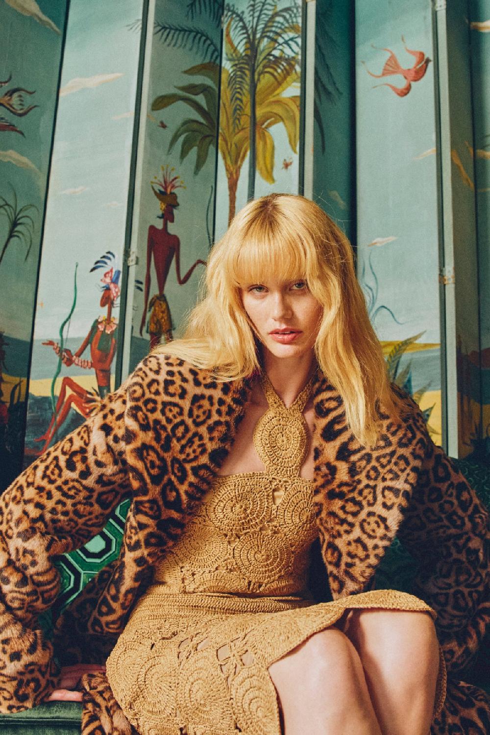 Simon Miller Jones Leopard Wrap Coat CHEETAH SCRAMBLE