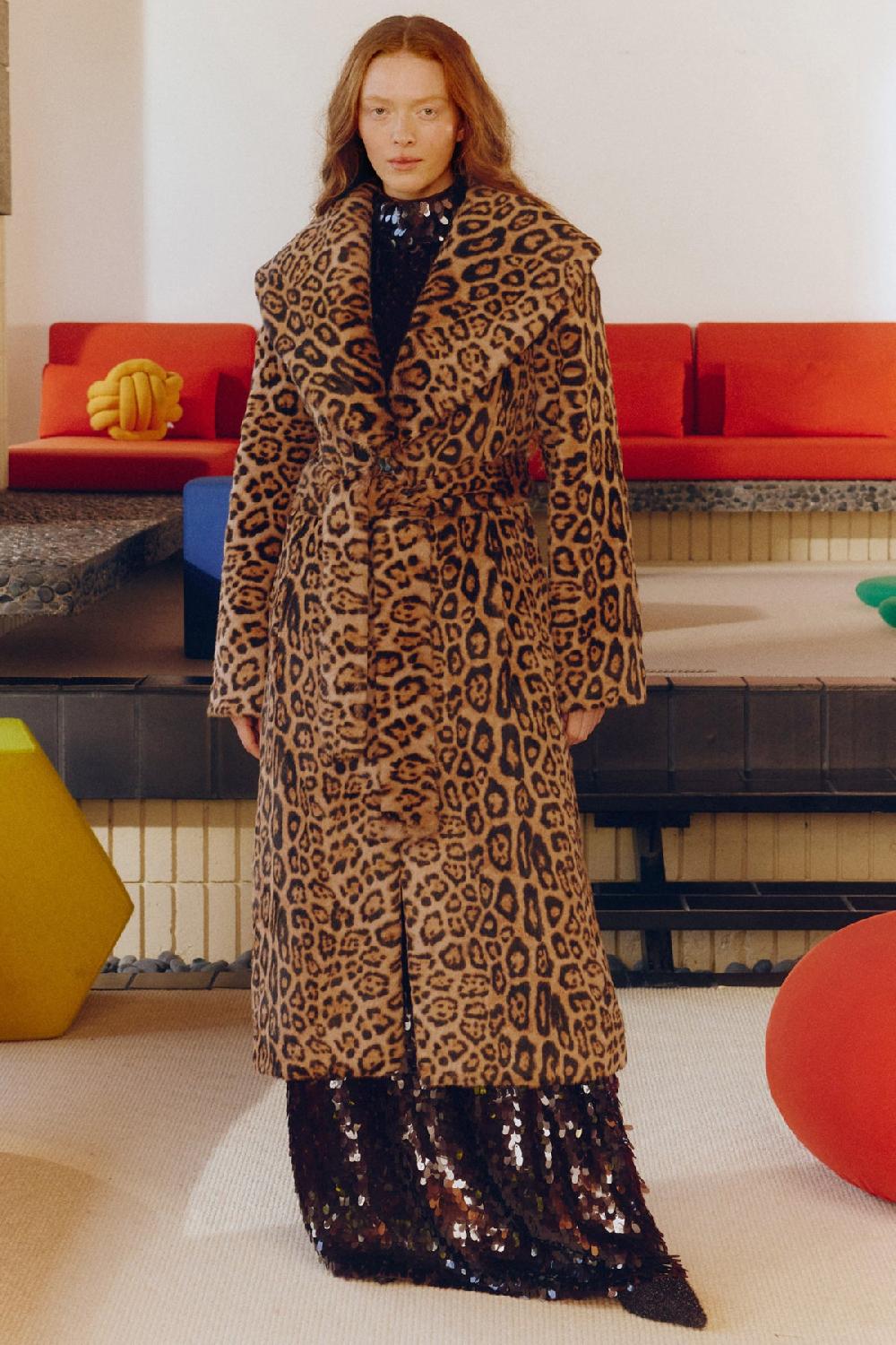Simon Miller Jones Leopard Wrap Coat CHEETAH SCRAMBLE