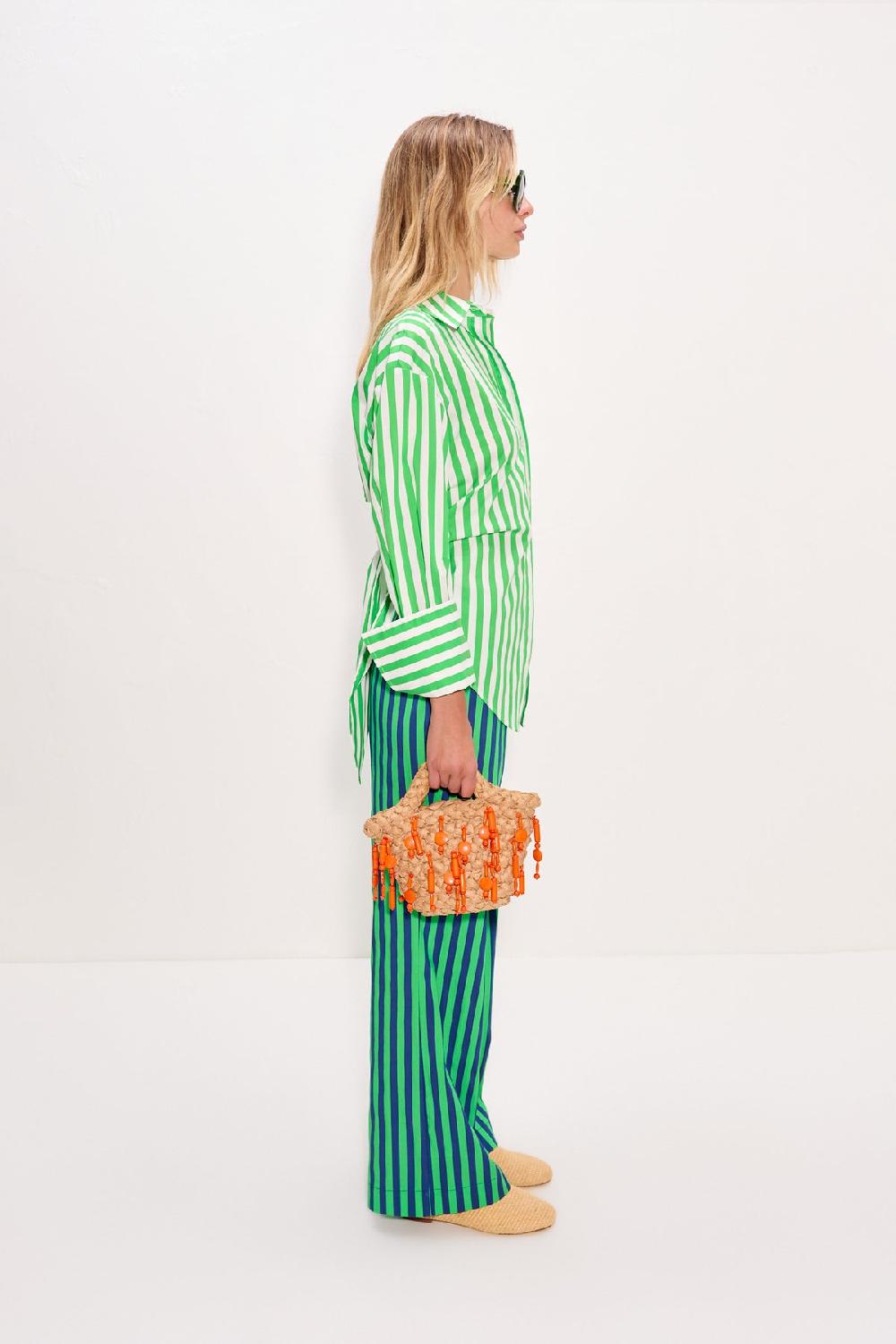 Simon Miller Loch Poplin Button Up Grass Green/Macadamia