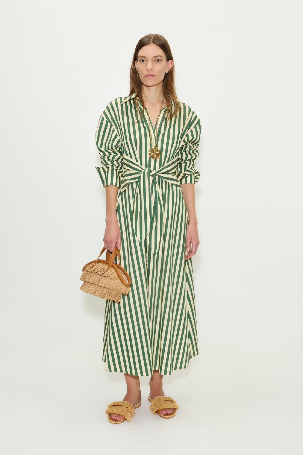 simon miller loch poplin maxi dress GUMMY GREEN/ECRU