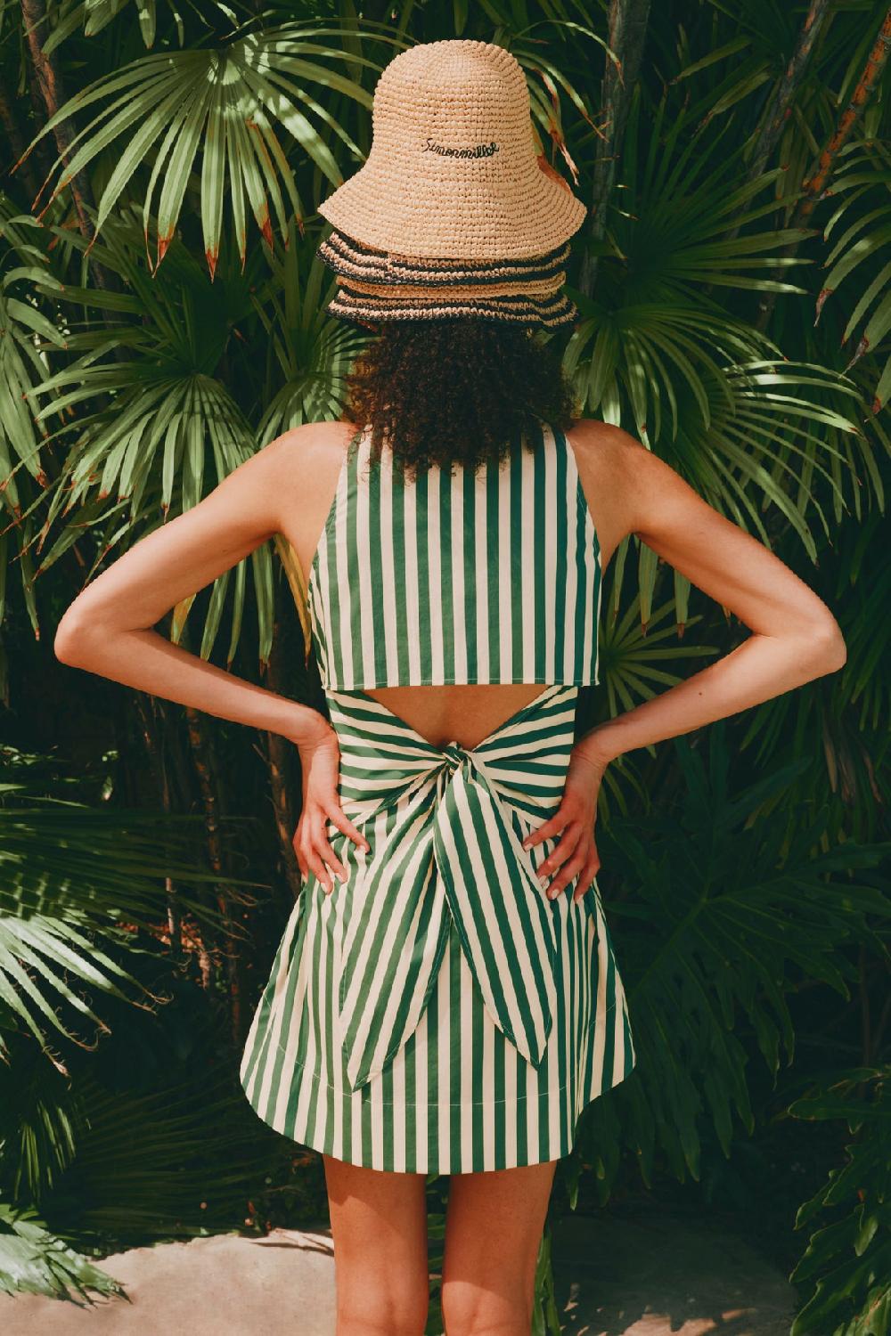 simon miller loch sleeveless mini dress GUMMY GREEN/ECRU