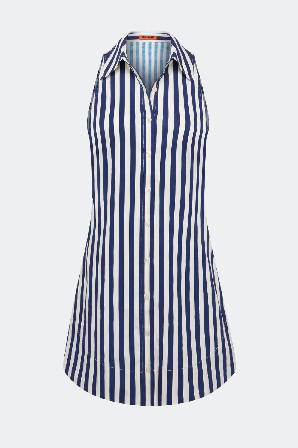 simon miller loch sleeveless mini dress Navy/Cream Stripe