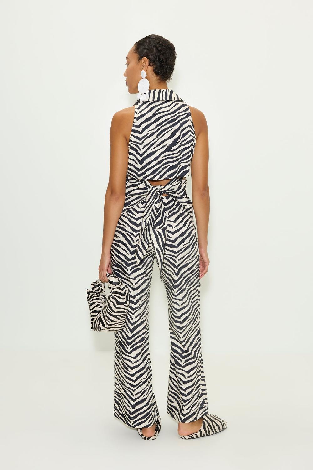 Simon Miller Loch Sleeveless Poplin Button Up ZEBRA PRINT