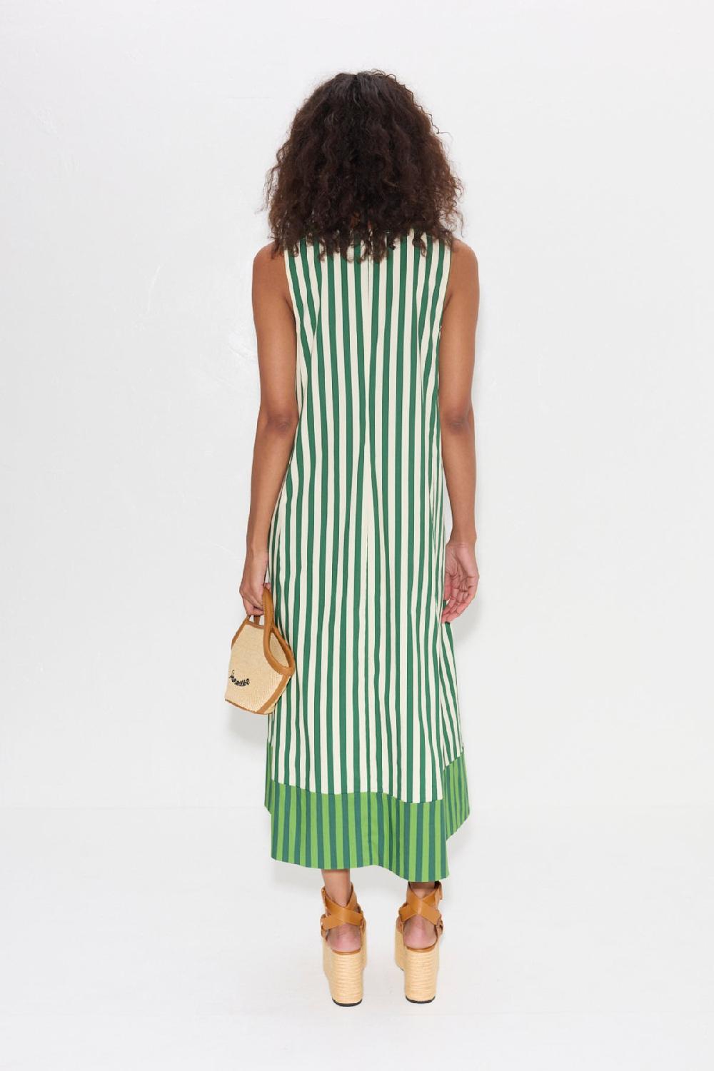 Simon Miller Mar Striped Poplin Dress GREEN STRIPE COMBO