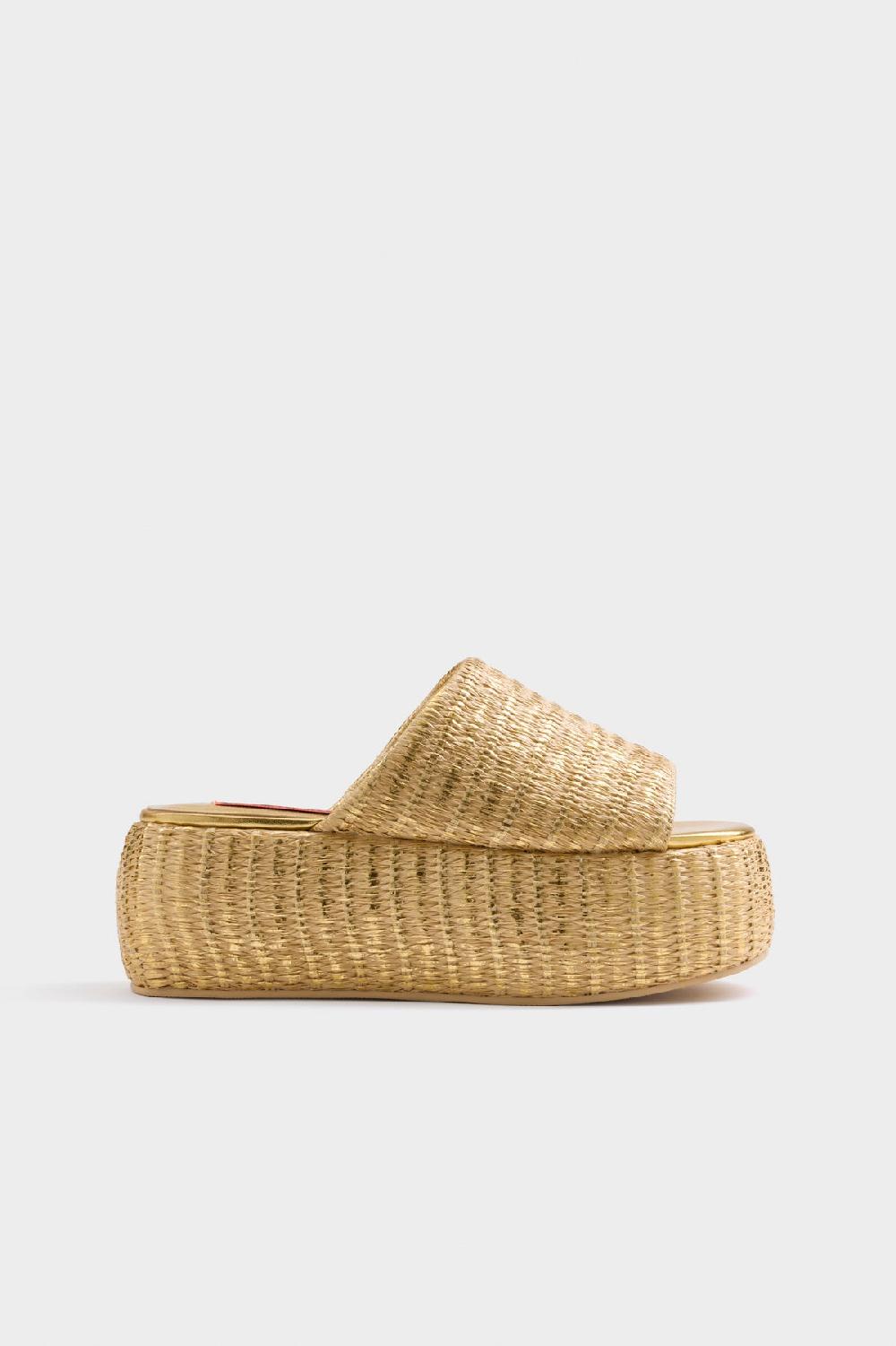 simon miller metallic raffia cloudy platform GOLD/NATURAL