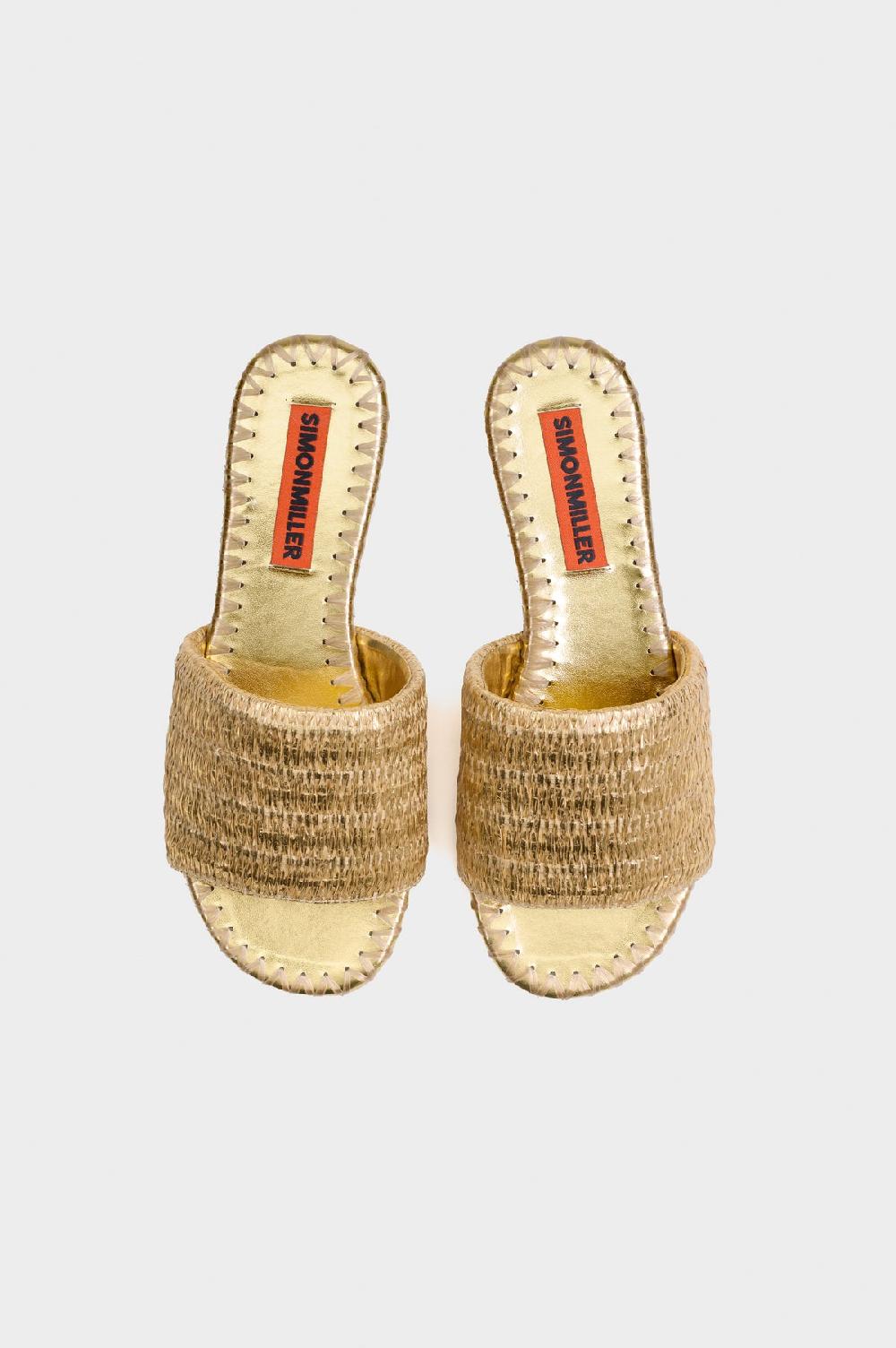 Simon Miller Metallic Raffia Salerno Slide GOLD/NATURAL