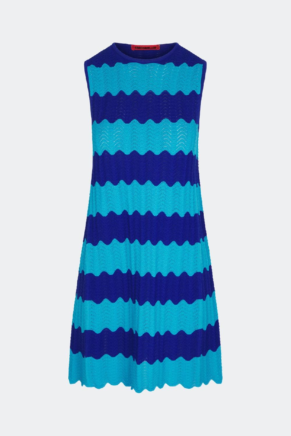 Simon Miller Moji Knit Mini Dress BLUE TONAL WAVE STRIPE