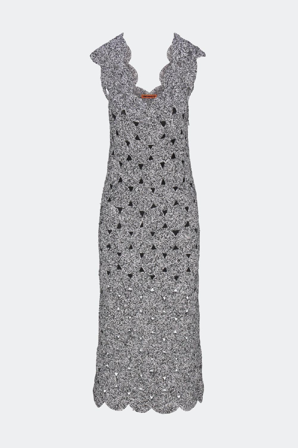 Simon Miller Muro Crochet Dress Black/White Space Dye