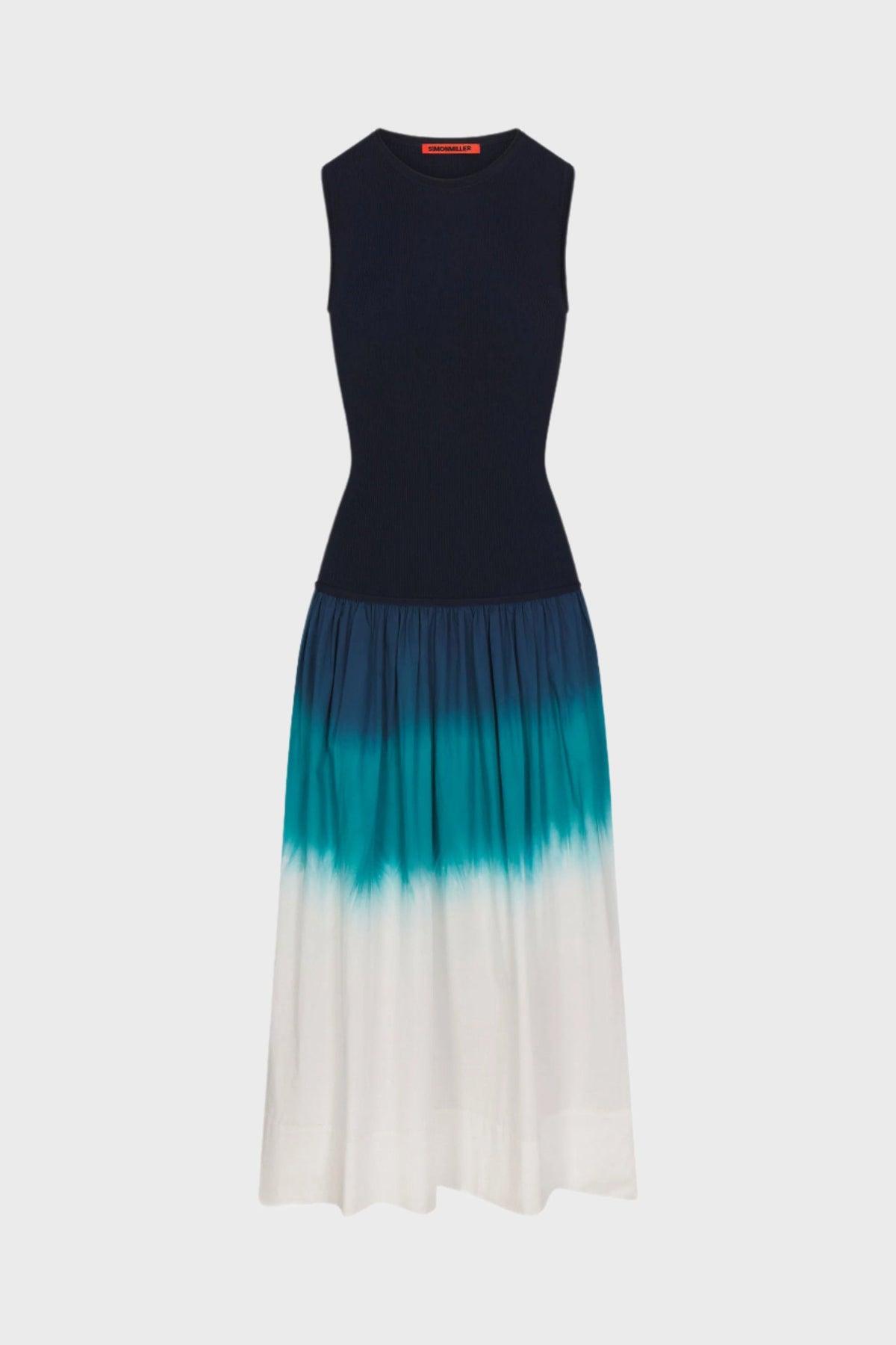 simon miller novo knit combo dress Macadamia / Blue Dip Dye
