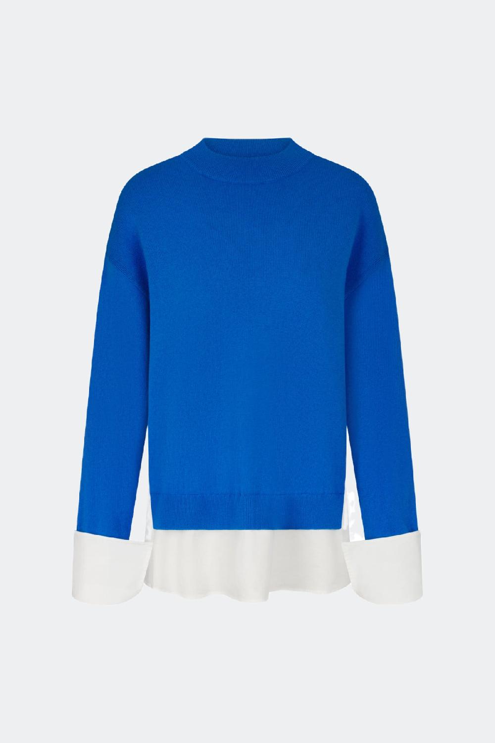 simon miller pip poplin combo sweater VIVID SKY/MACADAMIA