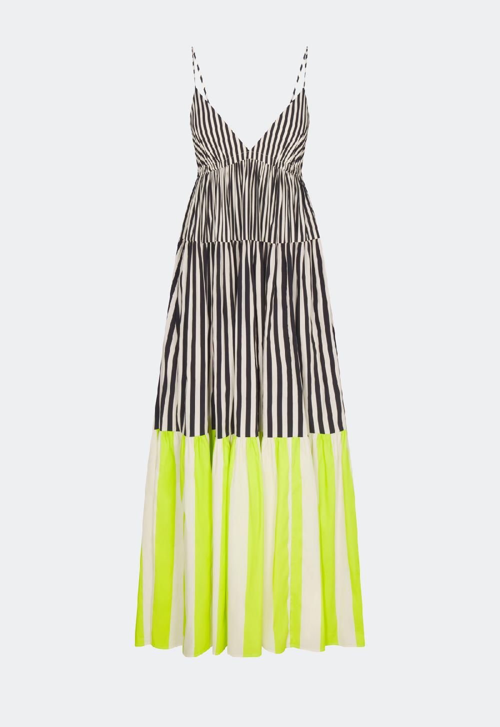 simon miller romi poplin dress Black/Cream/Lime Multi