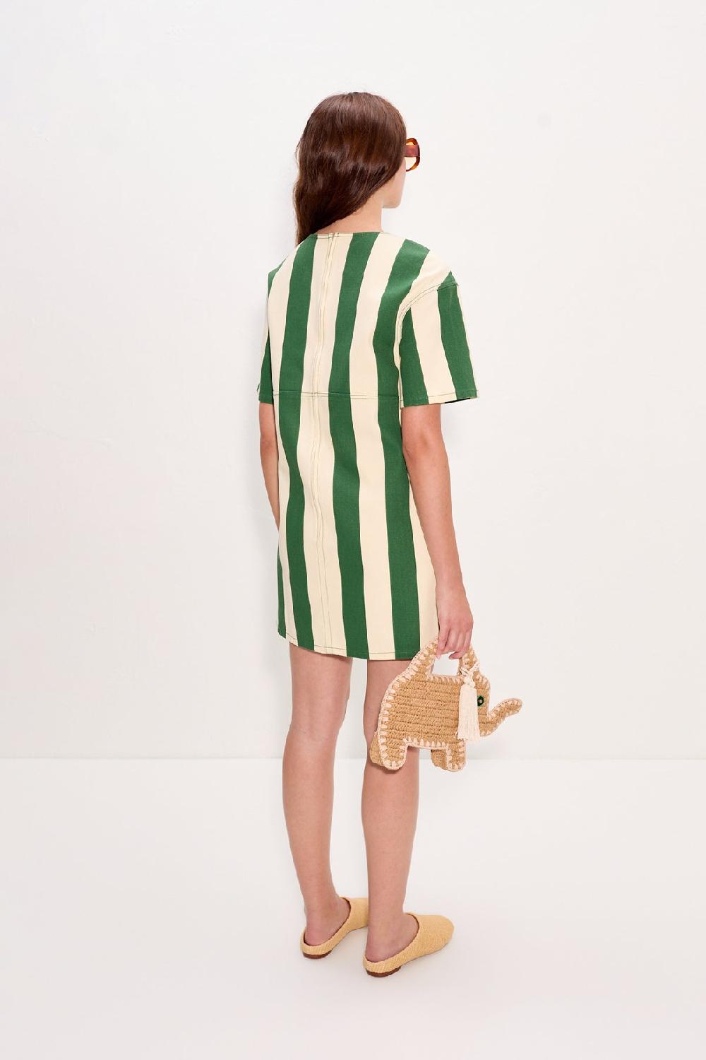 Simon Miller Sahara Short Sleeve Mini Dress Gummy Green/Ecru