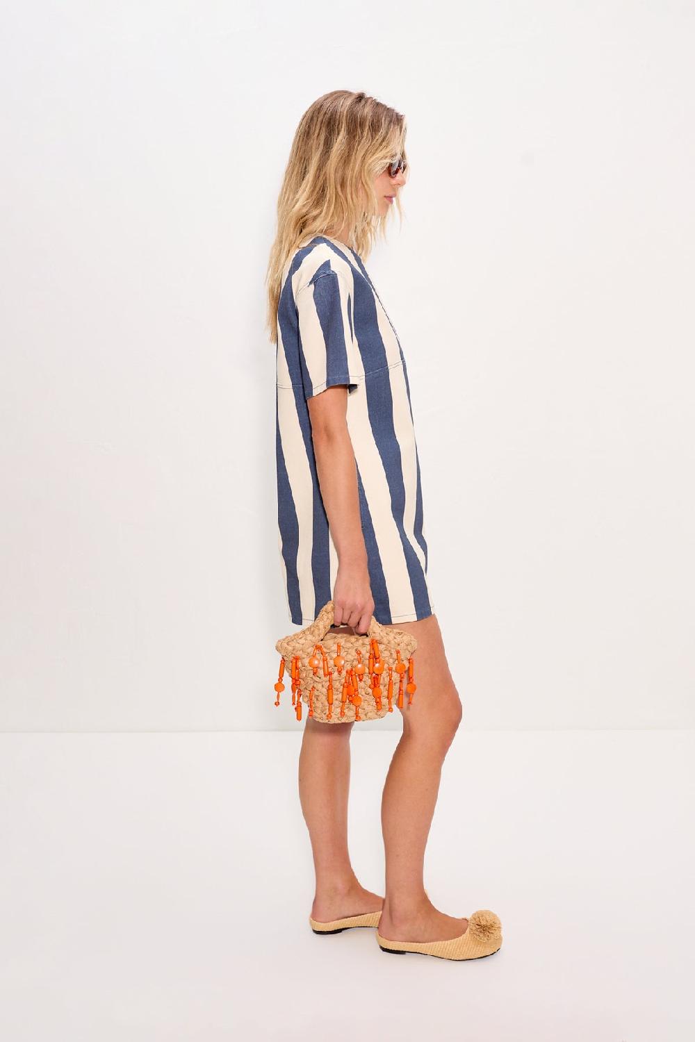 Simon Miller Sahara Short Sleeve Mini Dress Navy/Cream