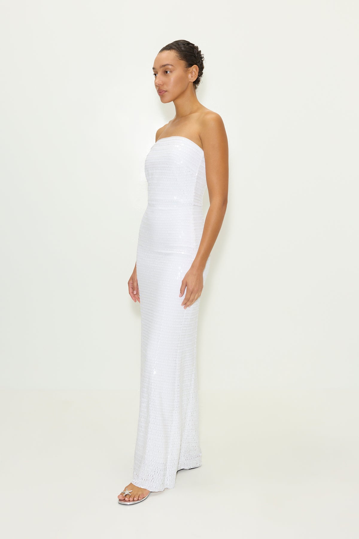 Simon Miller Sculpty Strapless Piano Sequin Dress MACADAMIA