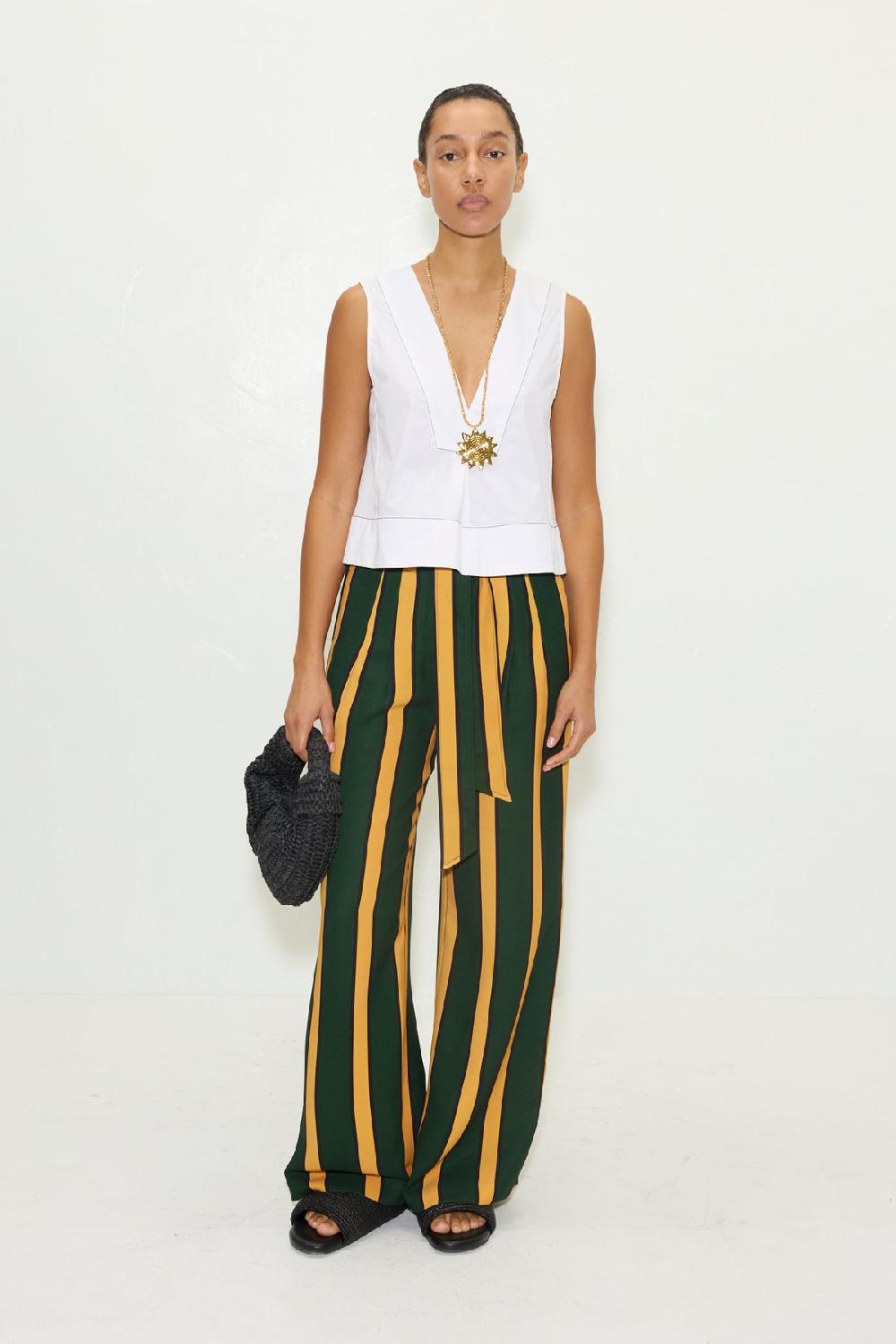 Simon Miller Alto Crepe Pant FERN/MUSTARD STRIPE