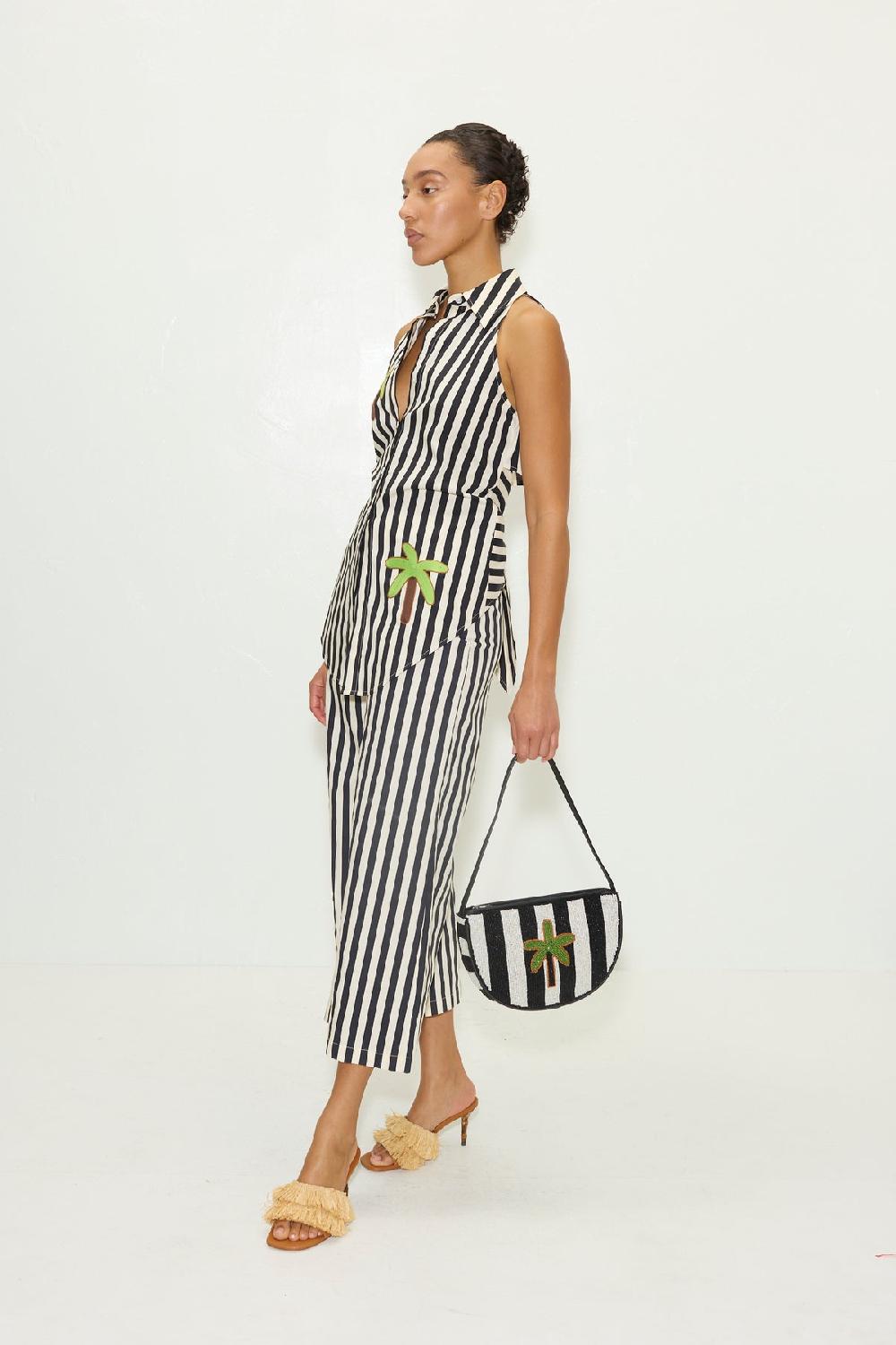 Simon Miller Ari Poplin Pant BLACK/WHITE STRIPE