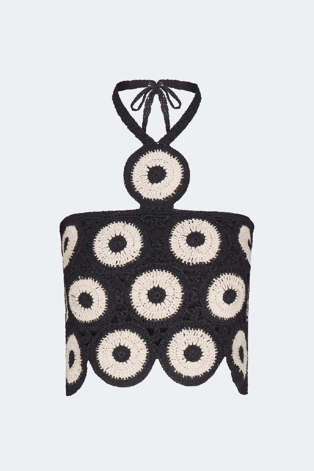 simon miller atlas crochet top Cream/Black