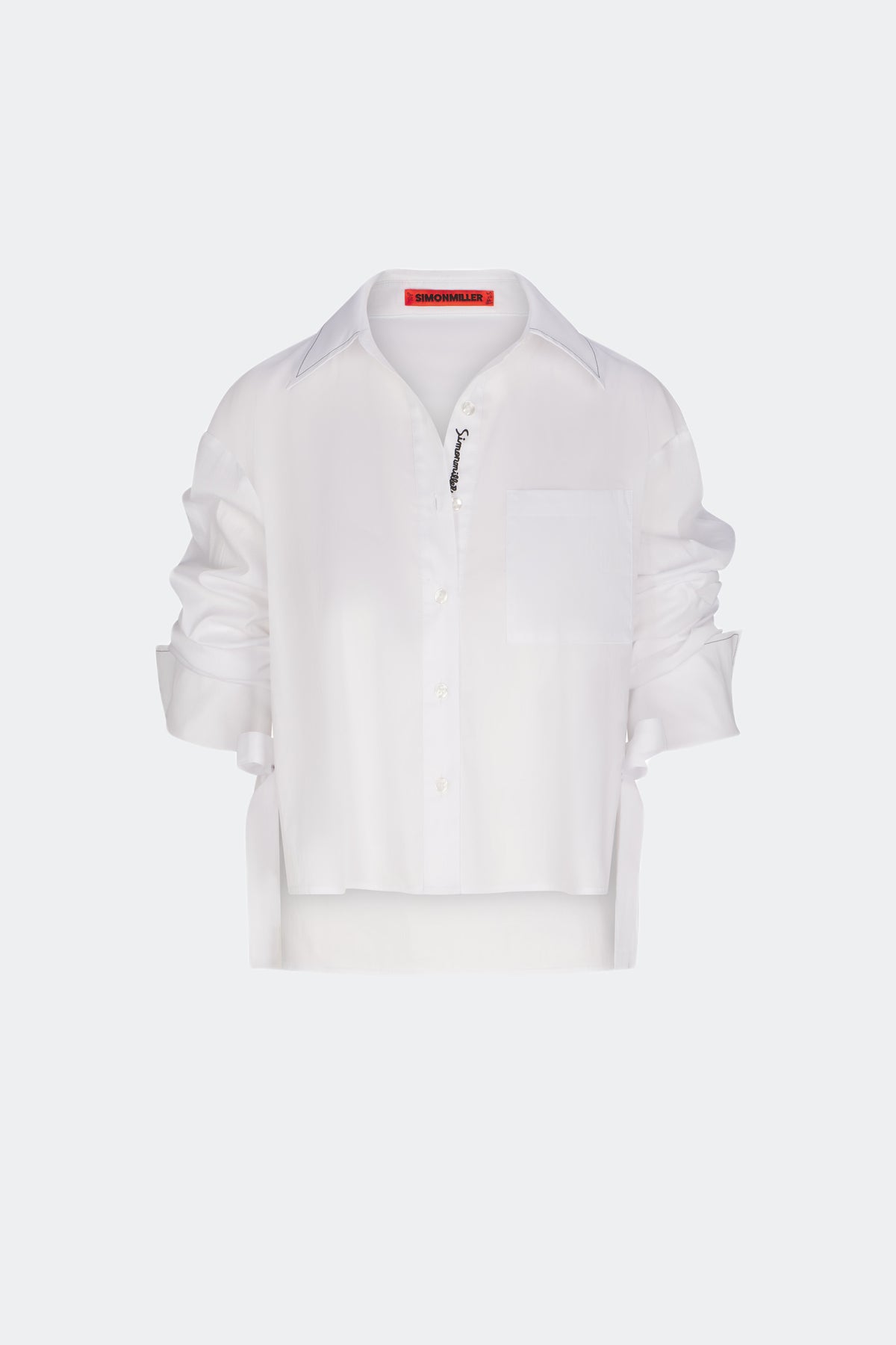 Simon Miller Ayre Cropped Poplin Top MACADAMIA