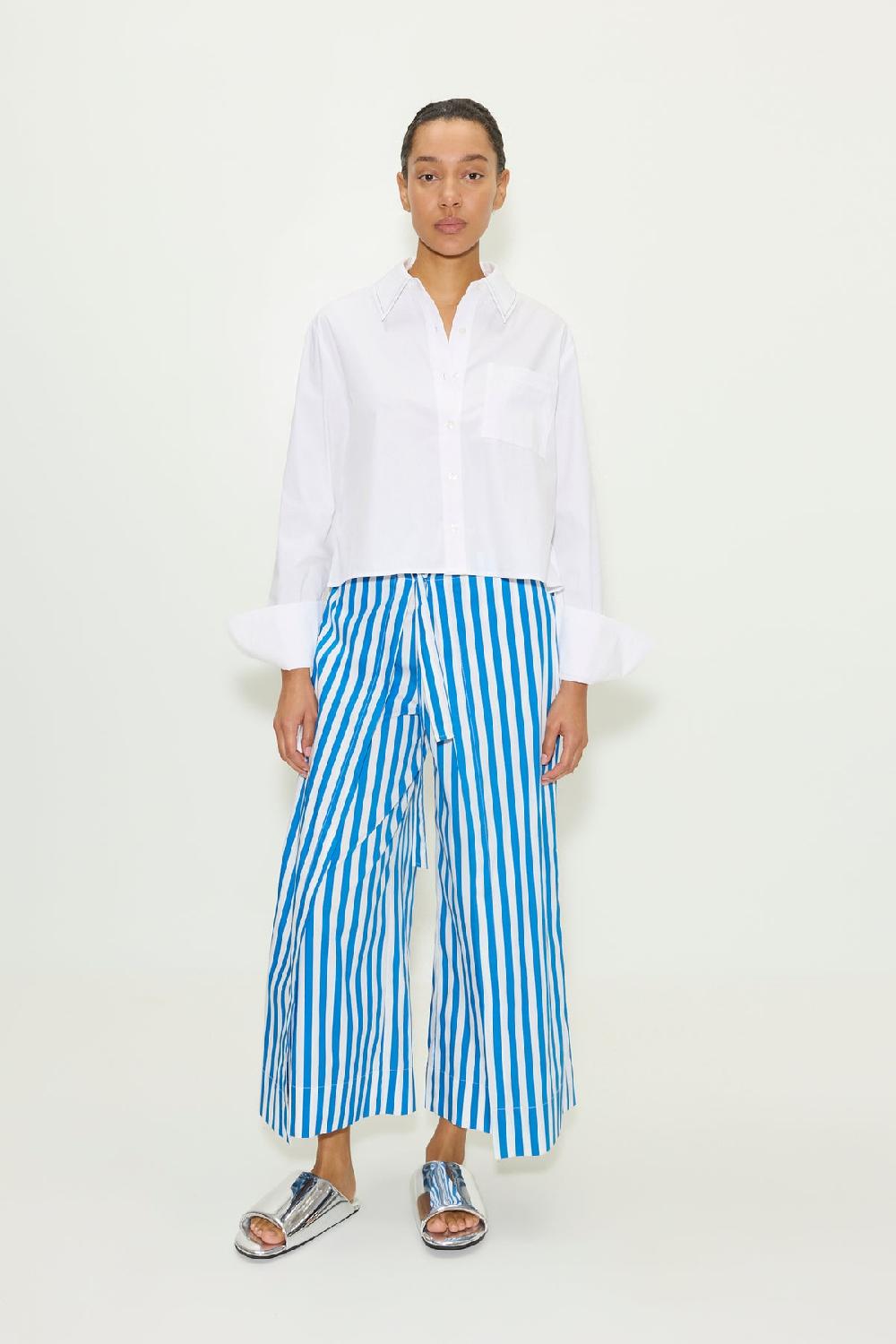 Simon Miller Ayre Cropped Poplin Top MACADAMIA