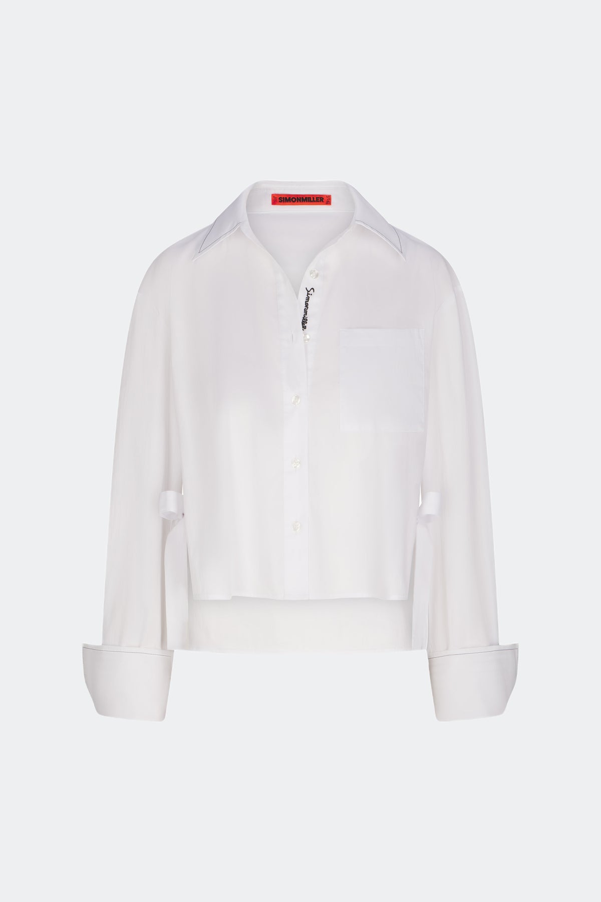 simon miller ayre cropped poplin top MACADAMIA