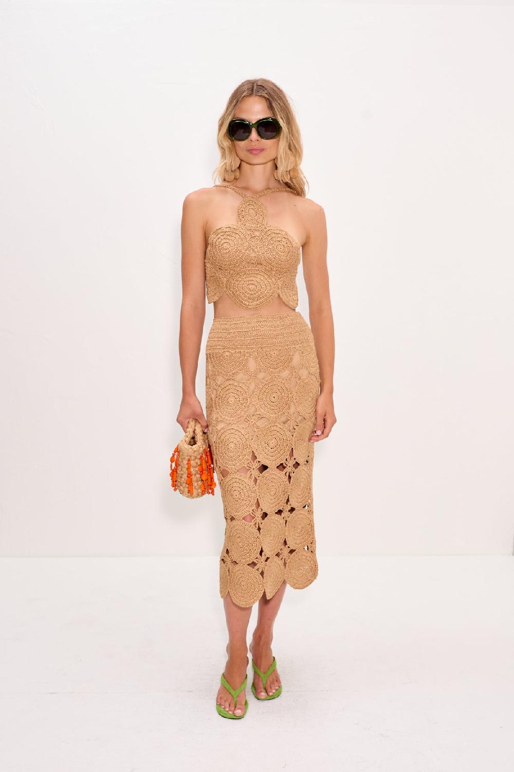 Simon Miller Beep Beep Midi Skirt Natural