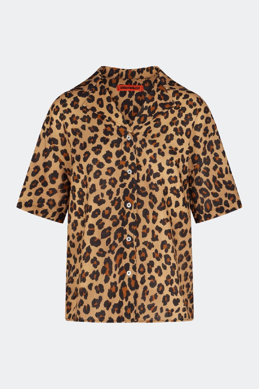 simon miller bia linen camp shirt CHEETAH