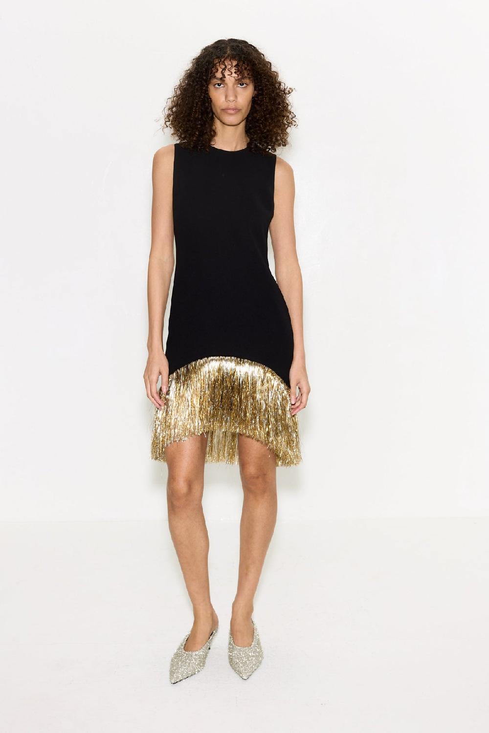 Simon Miller Bowie Fringe Mini Dress BLACK