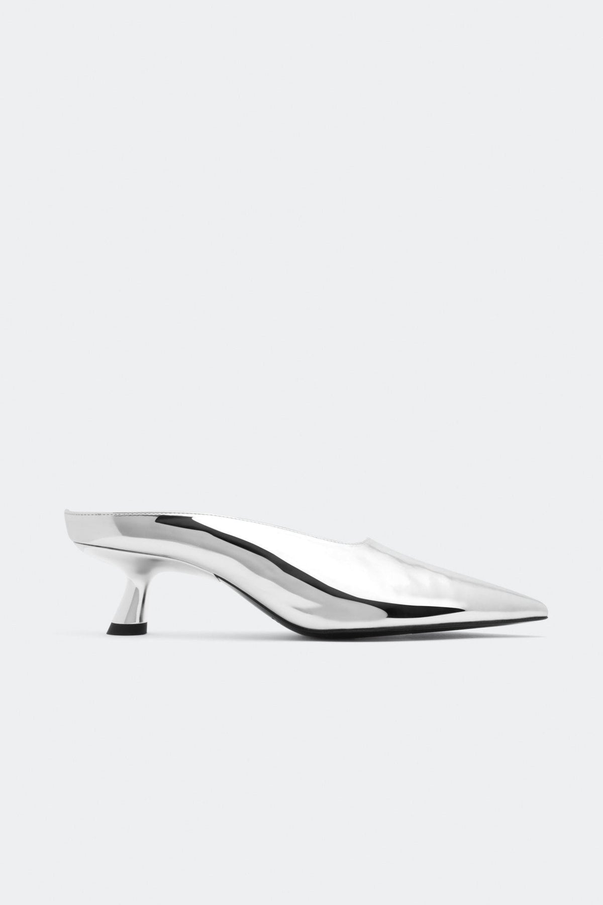 simon miller chrome pointed gala mule SILVER