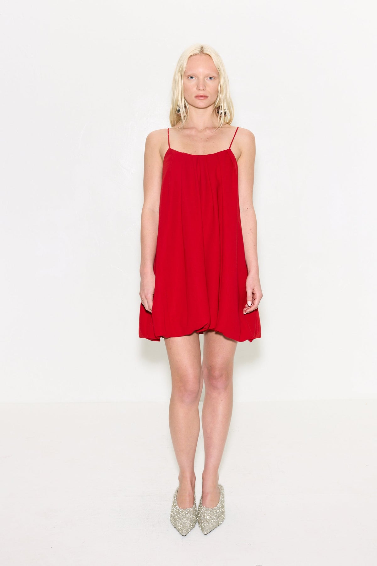 simon miller cleo crepe mini dress LUCKY RED