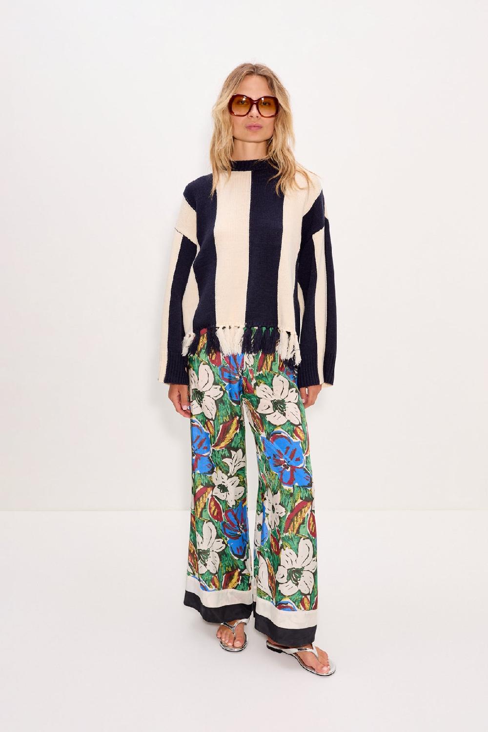 Simon Miller Faye Tassel Sweater Navy/Cream