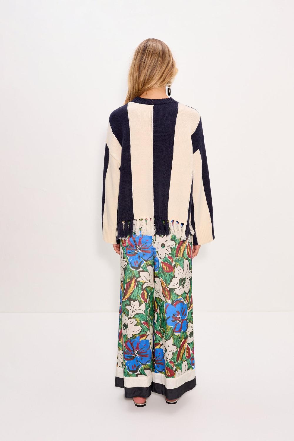 Simon Miller Faye Tassel Sweater Navy/Cream