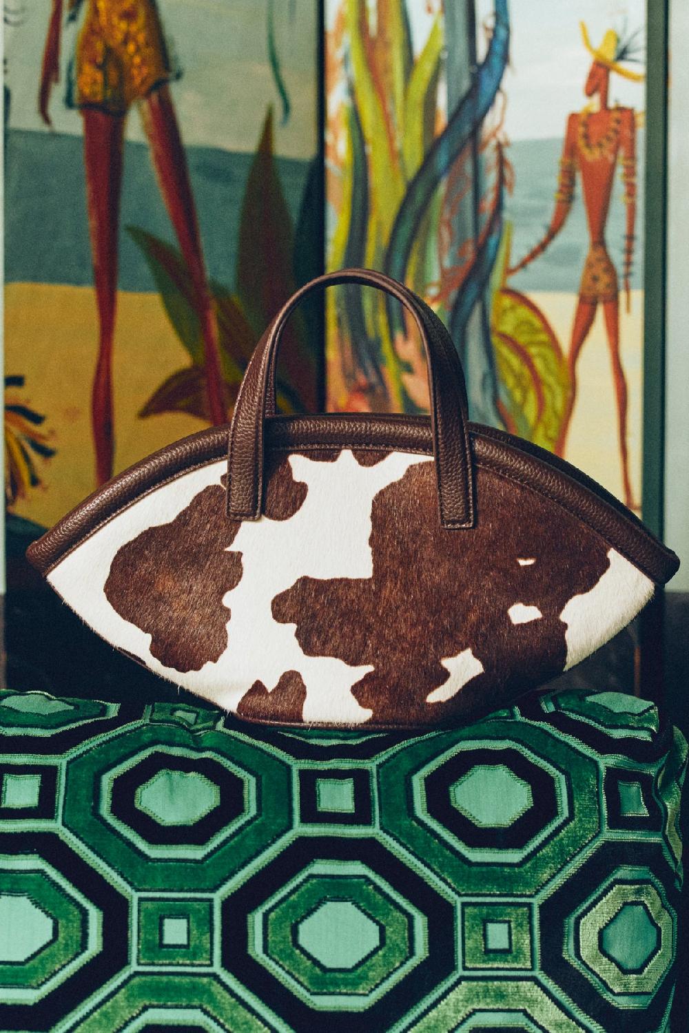 simon miller haircalf mini mercado tote Cow Print