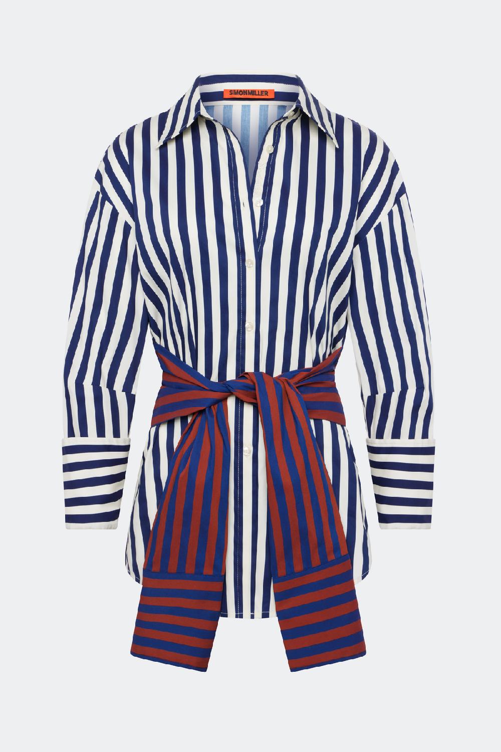 simon miller inna poplin top Navy Stripe Multi