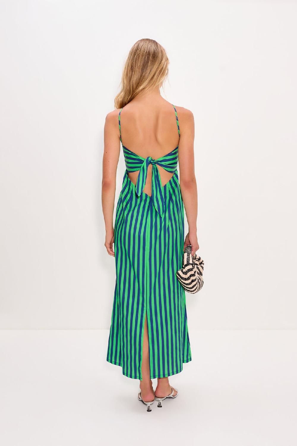 Simon Miller Kit Poplin Dress Navy/Grass Green