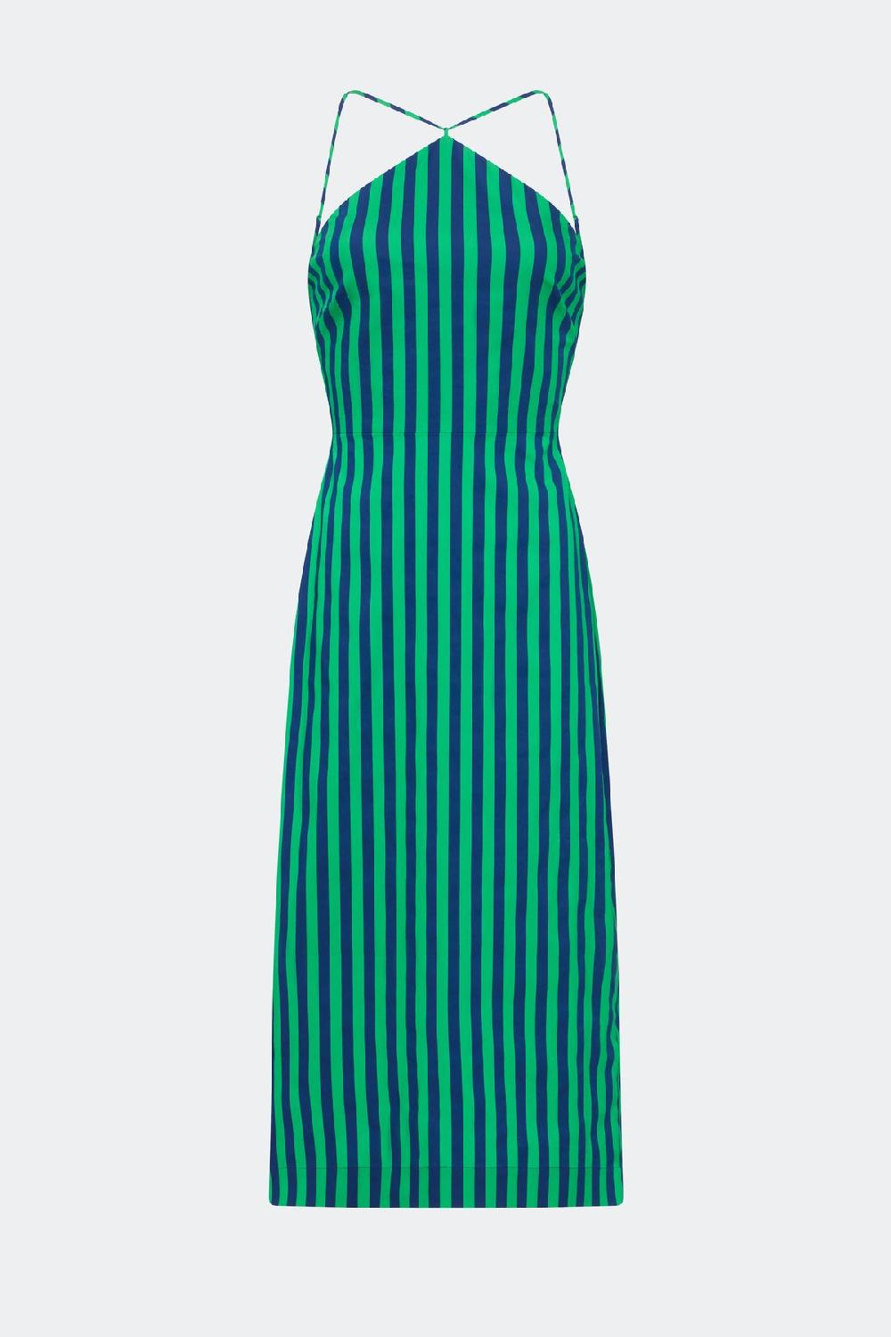 Simon Miller Kit Poplin Dress Navy/Grass Green