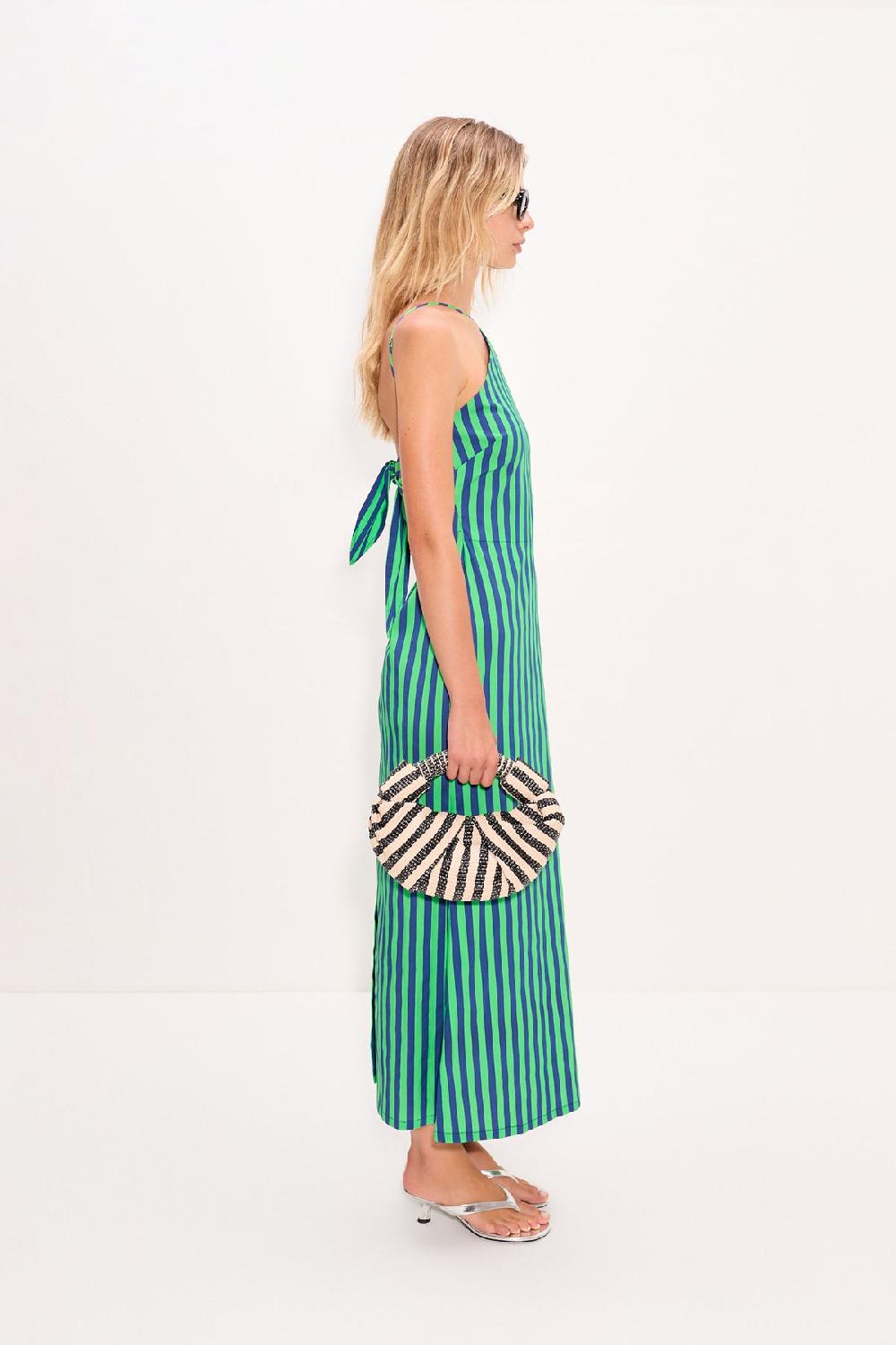 Simon Miller Kit Poplin Dress Navy/Grass Green
