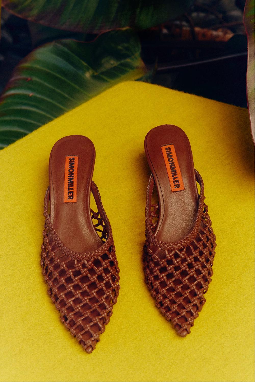 simon miller knotted gala mule CHOCOLATE