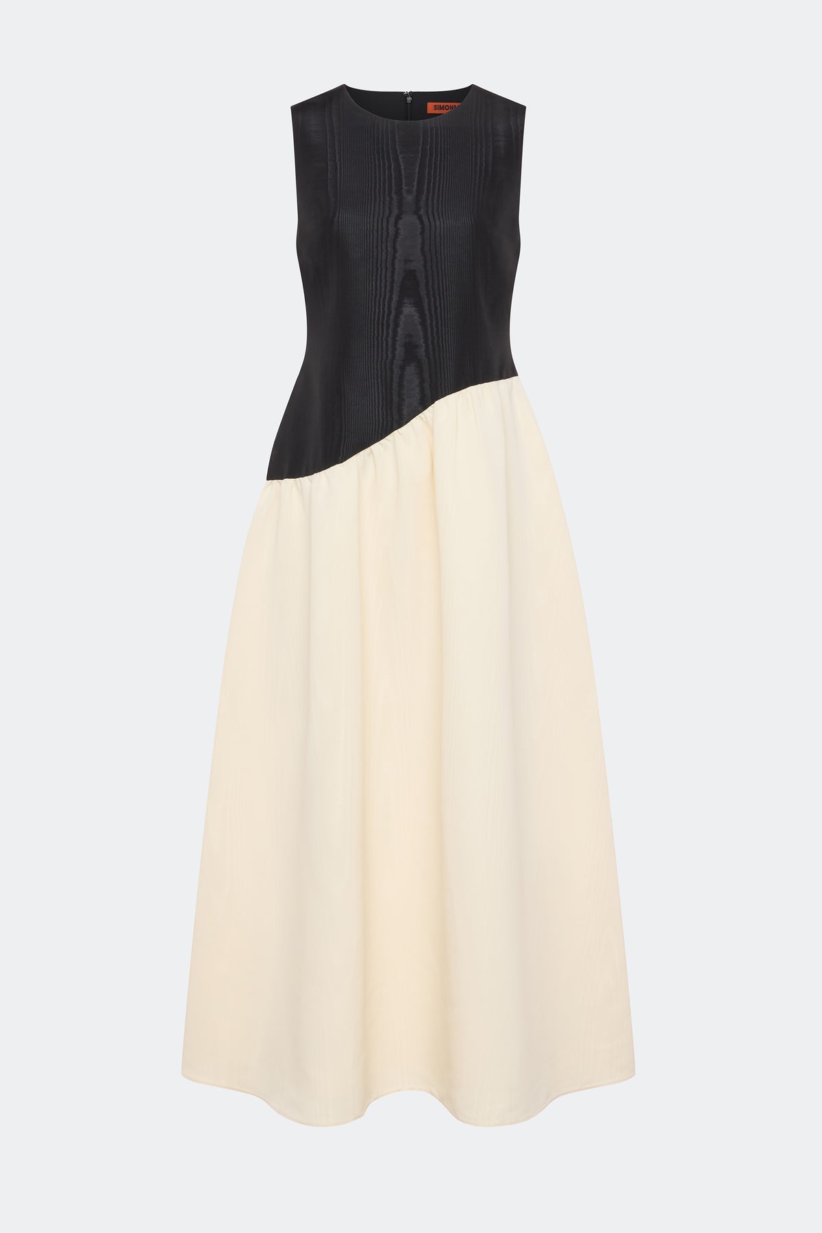 Simon Miller Laurel Moire Midi Dress BLACK/BONE