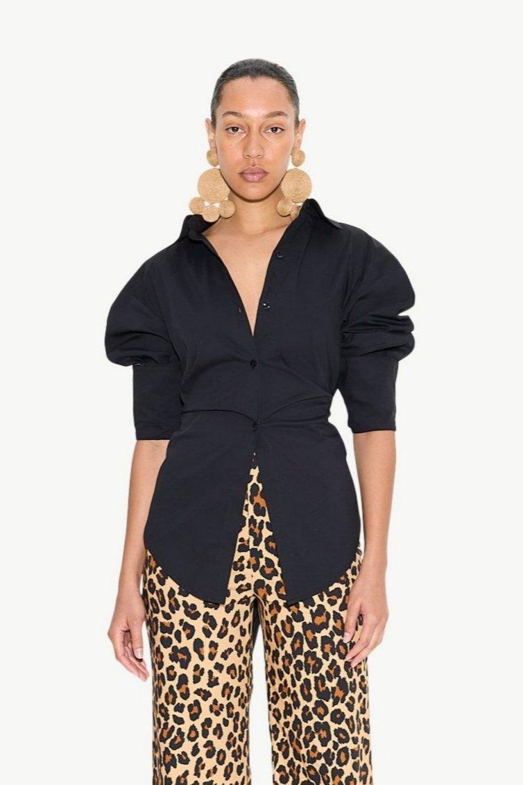 Simon Miller Loch Poplin Button Up BLACK