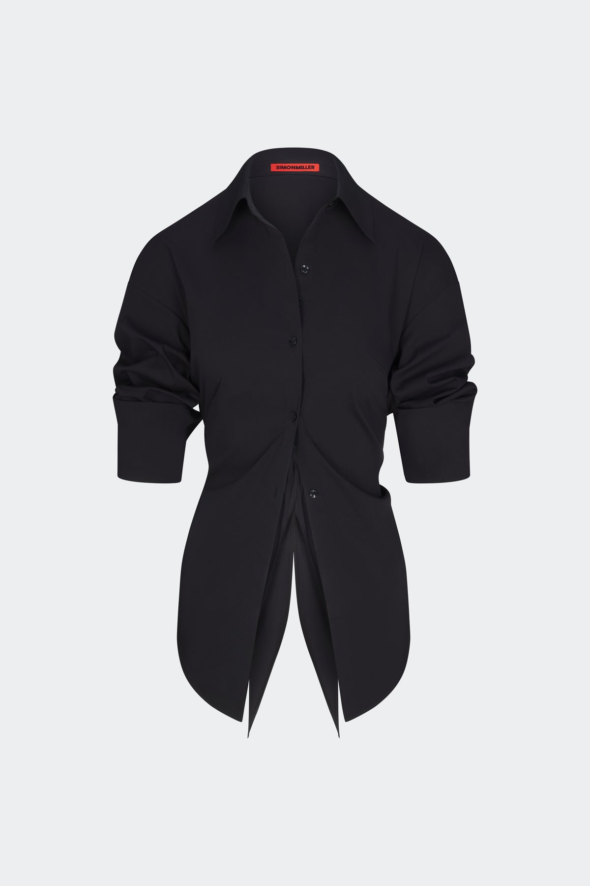 simon miller loch poplin button up BLACK