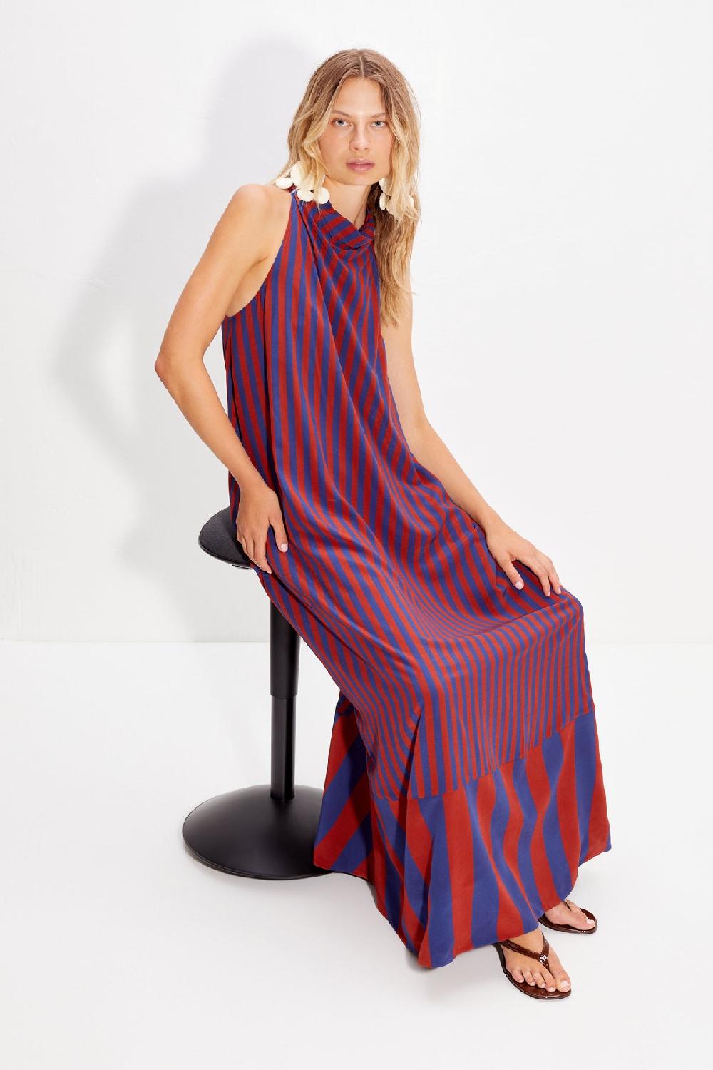 simon miller mona crepe dress Navy/Henna