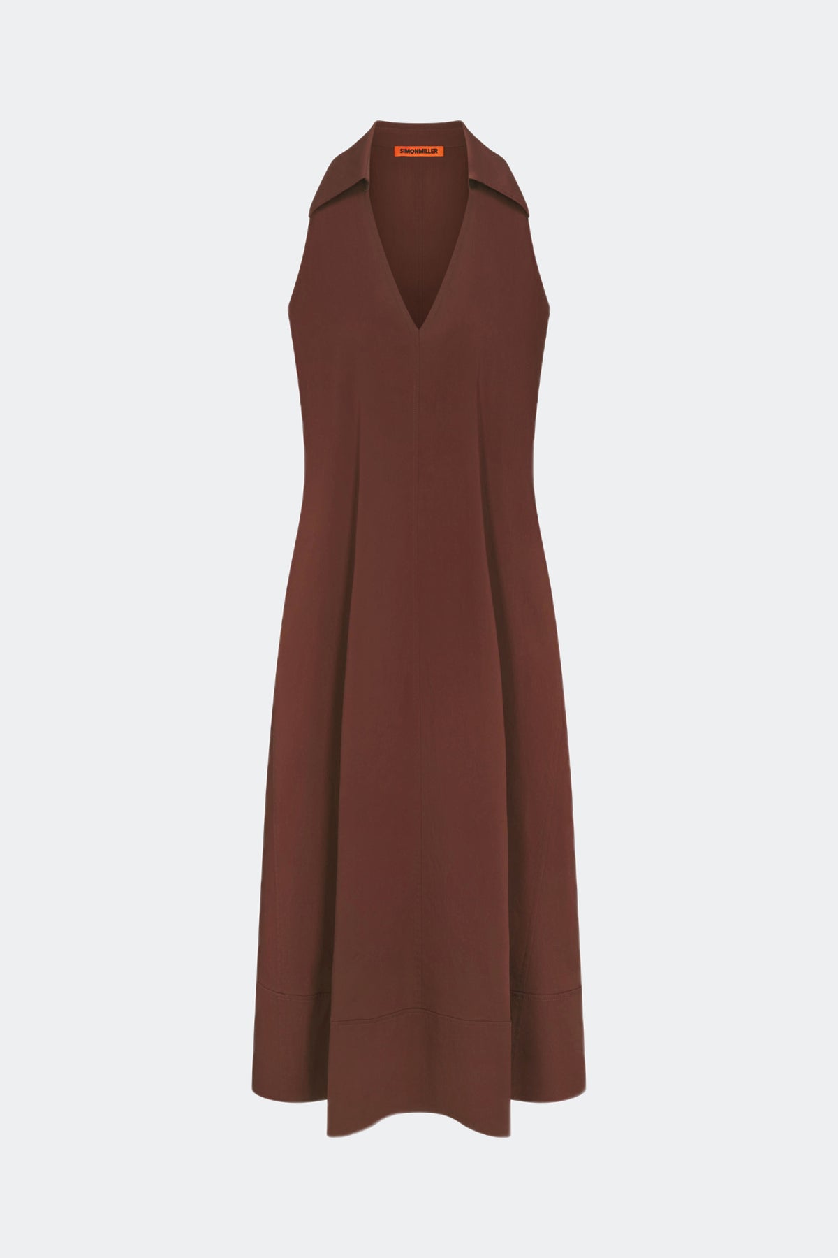 simon miller nava poplin midi dress CHOCO BROWN