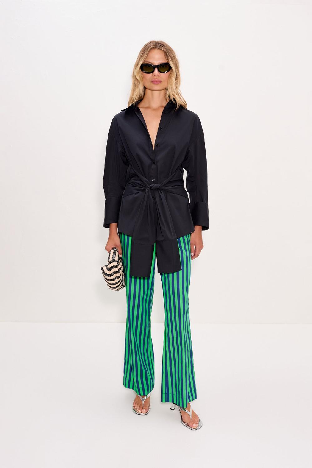 Simon Miller Pia Poplin Pant Navy/Grass Green