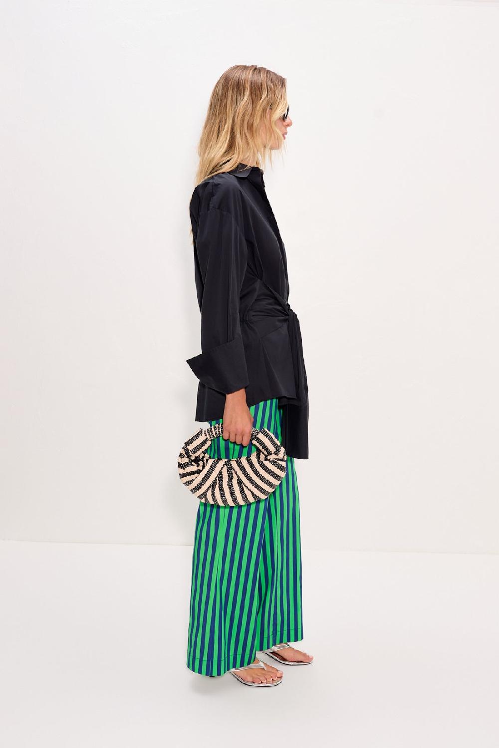 Simon Miller Pia Poplin Pant Navy/Grass Green